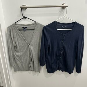 GAP Women's Set of 2 Cardigans- Gray and Navy